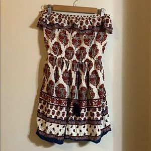 Boho strapless dress